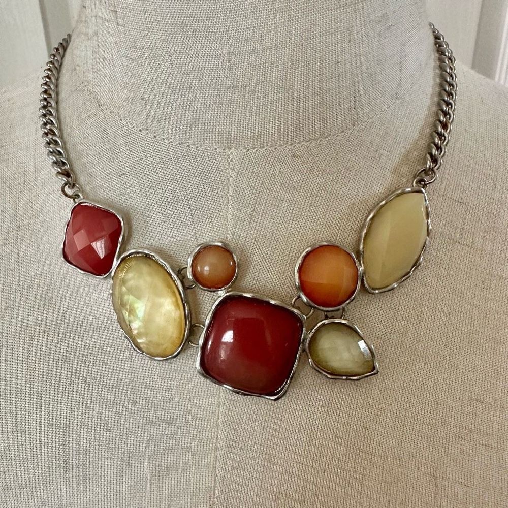 Yellow and orange statement necklace